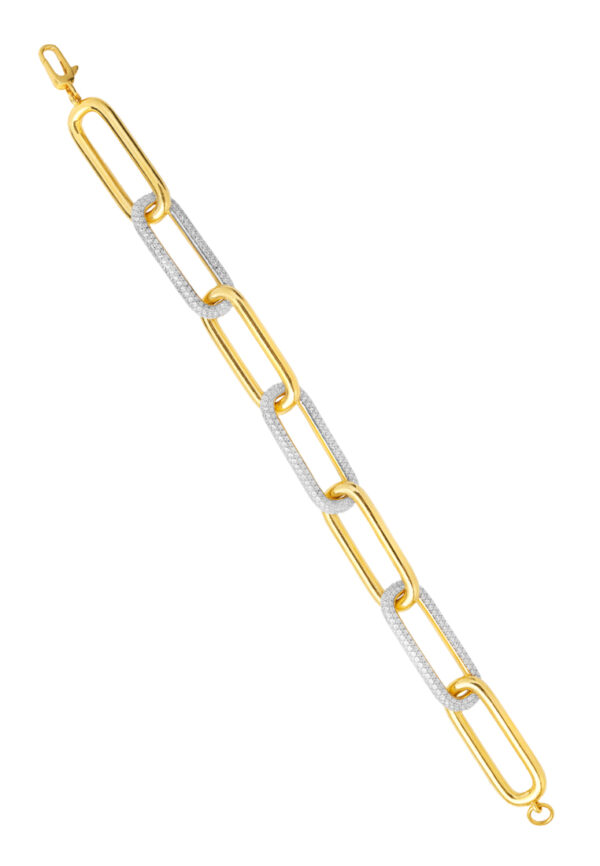 TOMEI Diamond Cut Collection Link Bracelet, Yellow Gold 916