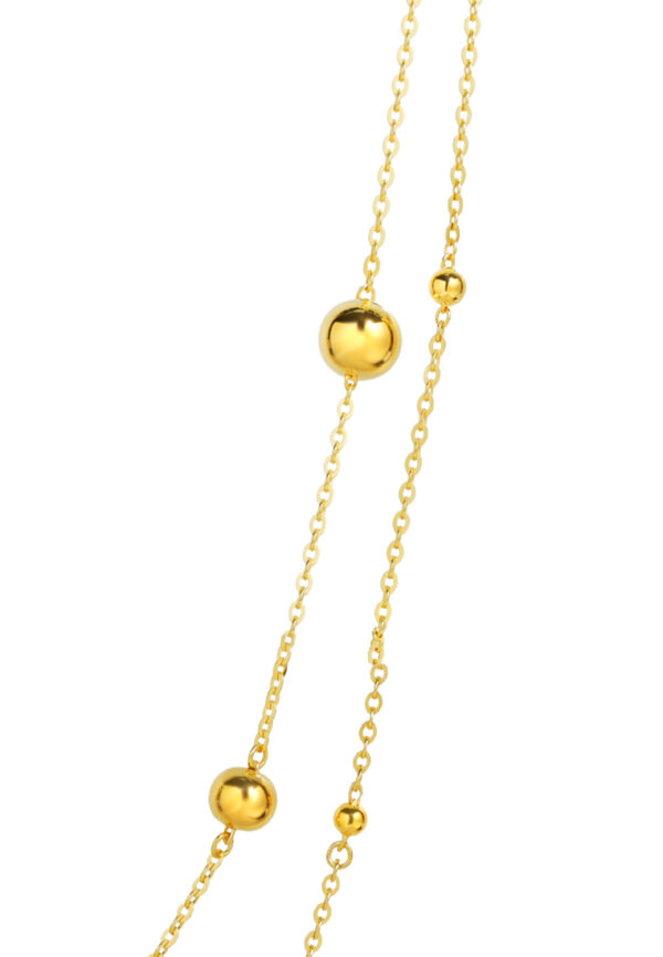TOMEI Double-Strand Ball Necklace, Yellow Gold 916