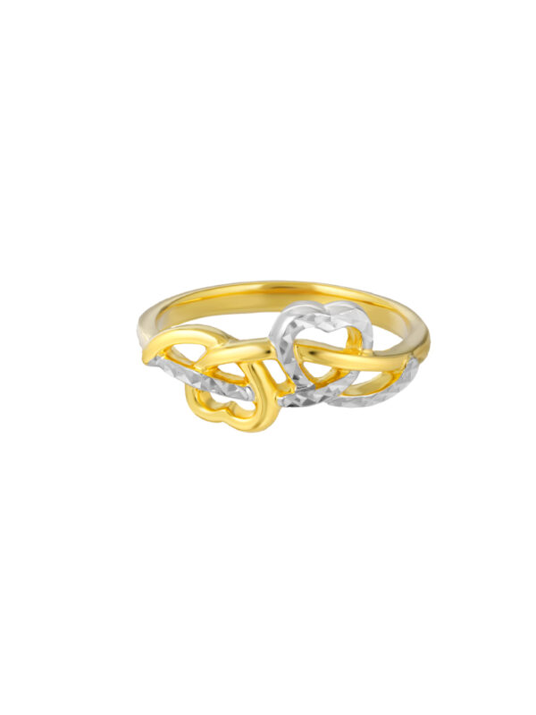 TOMEI Dual-Tone Ring, Yellow Gold 916