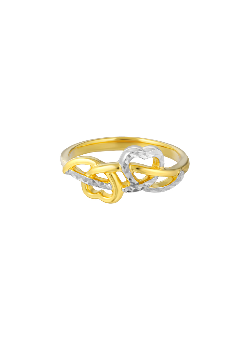 TOMEI Dual-Tone Ring, Yellow Gold 916