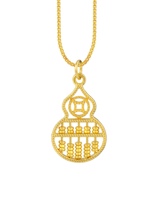 TOMEI Gourd Abacus Pendant, Yellow Gold 916