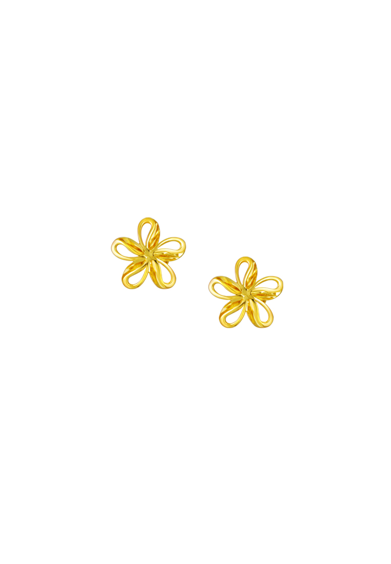 TOMEI Flower Earrings, Yellow Gold 916
