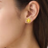 TOMEI Flower Earrings, Yellow Gold 916