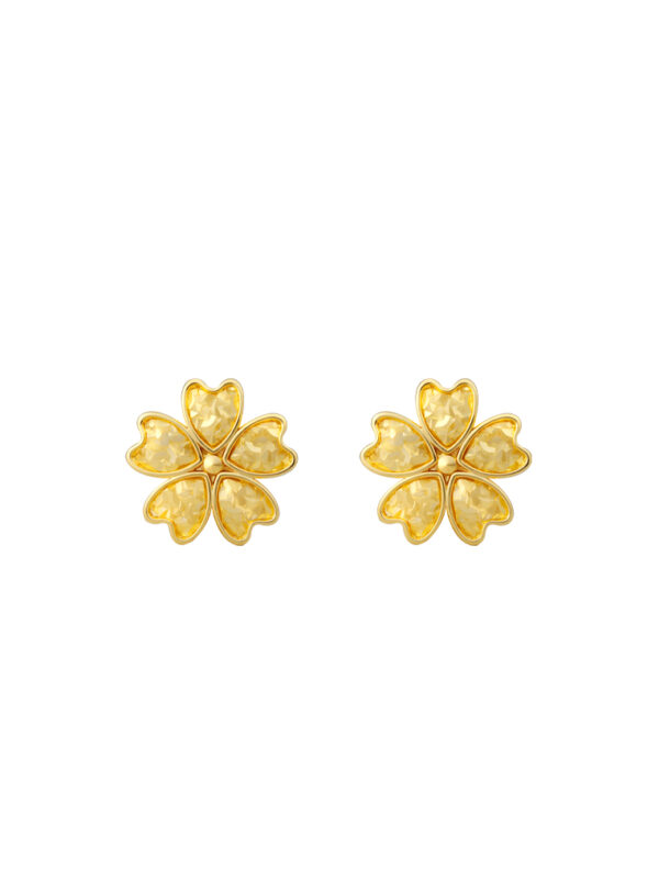 TOMEI Flower Earrings, Yellow Gold 916