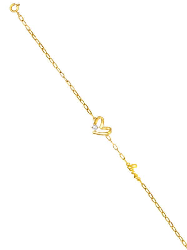 TOMEI Diamond Cut Collection Only Love Bracelet, Yellow Gold 916