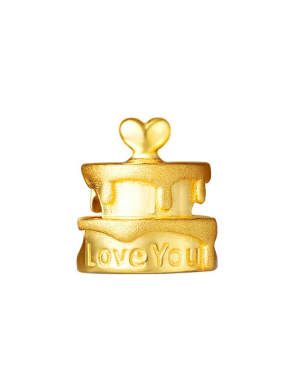 TOMEI Chomel Loving You Cake Charm, Yellow Gold 916