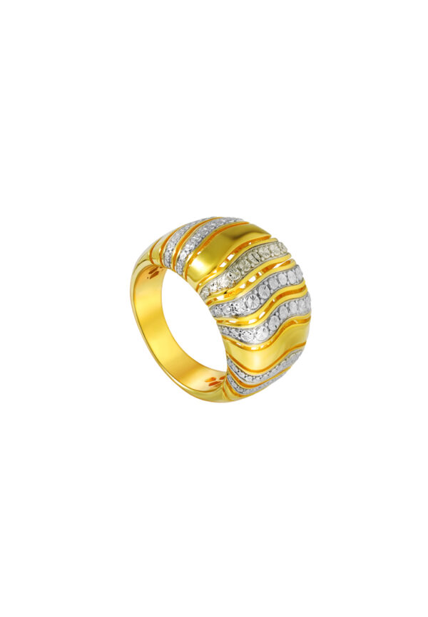 762_0005_DSC00328 TOMEI Diamond Cut Collection Ring, Yellow Gold 916