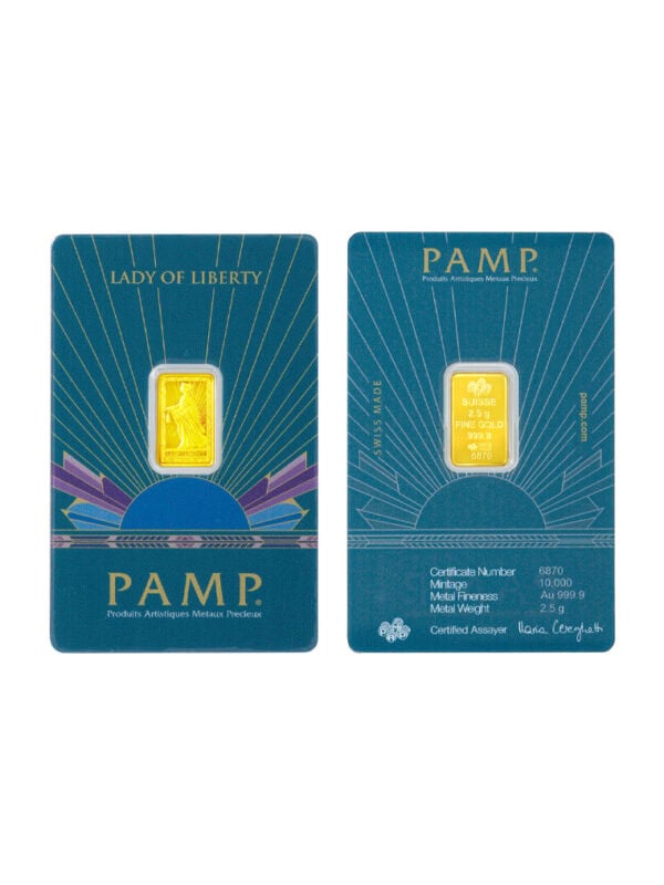 TOMEI x PAMP Lady of Liberty Gold Bar 2.5GM I Fine Gold 9999