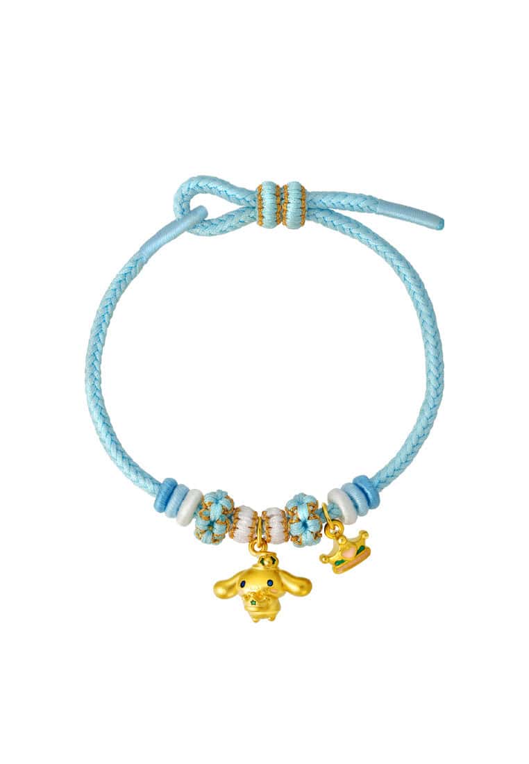 TOMEI Chomel I Sanrio Cinnamoroll 5D Charm with rope, Yellow Gold 999