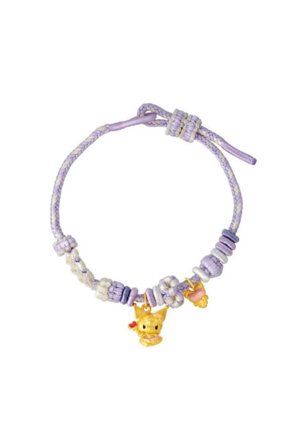 762x1100_0008_HK-KU-5D-04.jpg TOMEI Chomel I Sanrio Kuromi 5D Charm with rope, Yellow Gold 999
