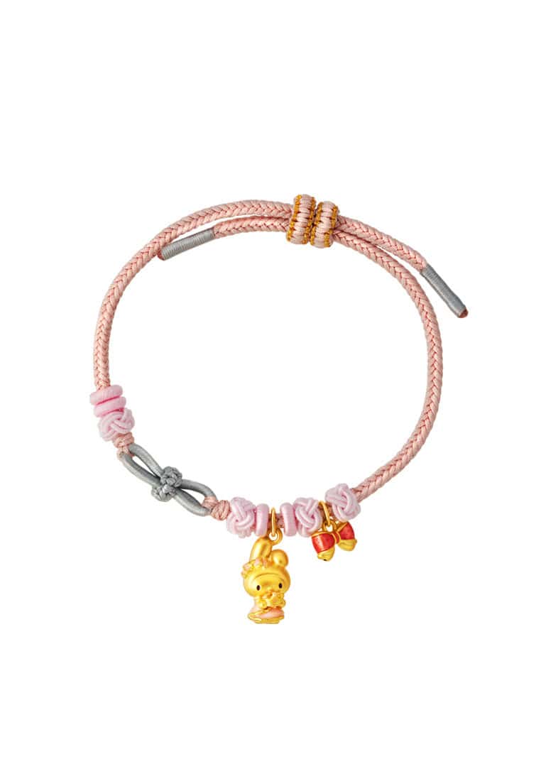 TOMEI Chomel I Sanrio My Melody 5D Charm with rope, Yellow Gold 999
