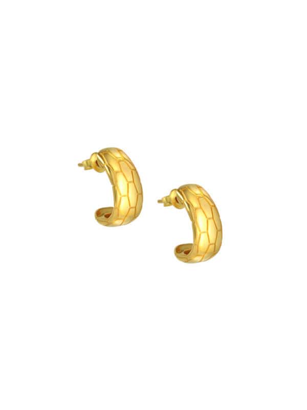 TOMEI Honeycomb-inspired Pattern Earrings, Yellow Gold 916
