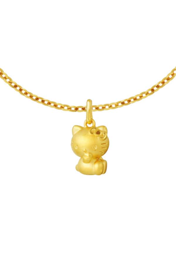 TOMEI I Sanrio Hello Kitty 5D Pendant, Yellow Gold 999