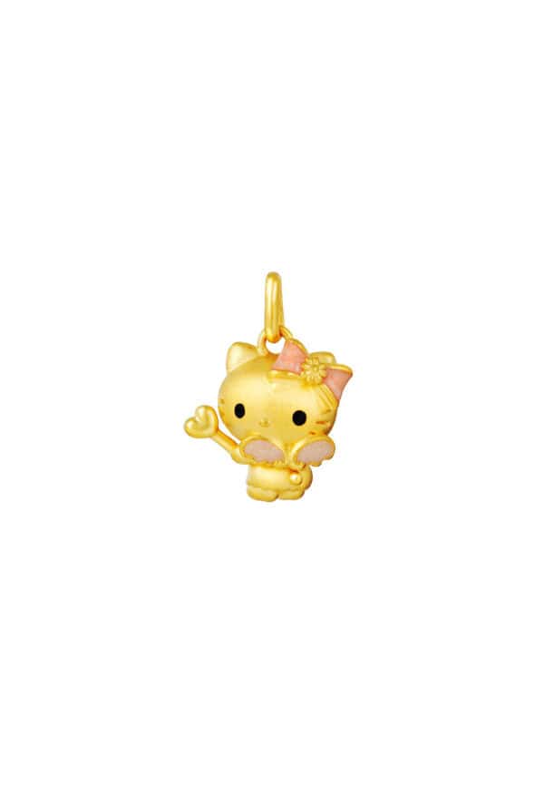 TOMEI I Sanrio Hello Kitty 5D Pendant, Yellow Gold 999