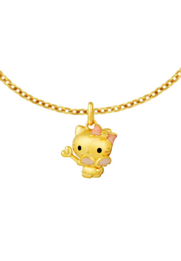 TOMEI I Sanrio Hello Kitty 5D Pendant, Yellow Gold 999