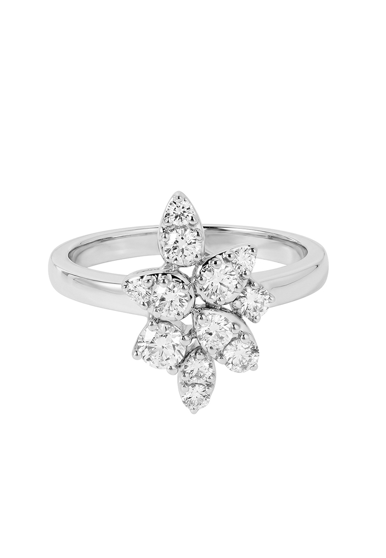 TOMEI LL Diamond Ring, White Gold 750