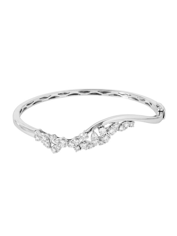 TOMEI LL Diamond Bangle, White Gold 750