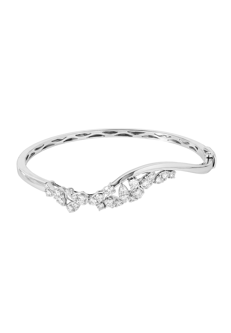 TOMEI LL Diamond Bangle, White Gold 750