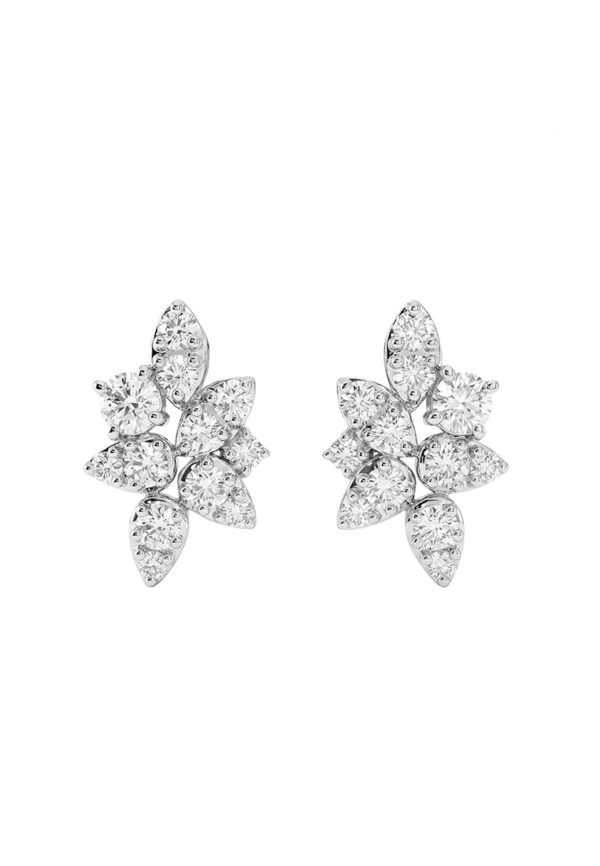 TOMEI LL Diamond Earrings, White Gold 750