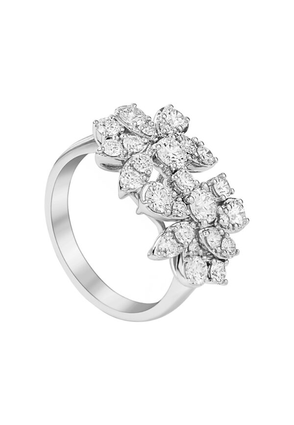TOMEI LL Diamond Ring, White Gold 750
