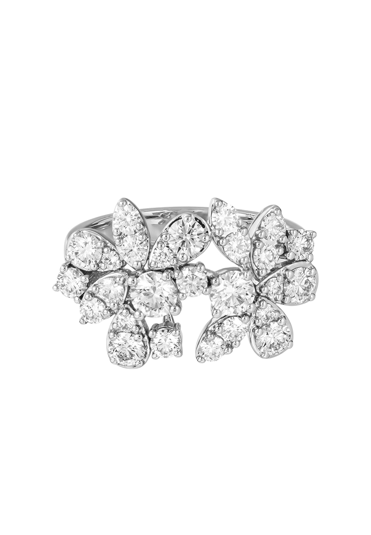 TOMEI LL Diamond Ring, White Gold 750
