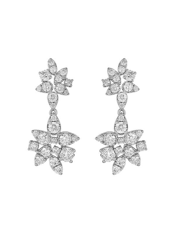 TOMEI LL Diamond Earrings, White Gold 750