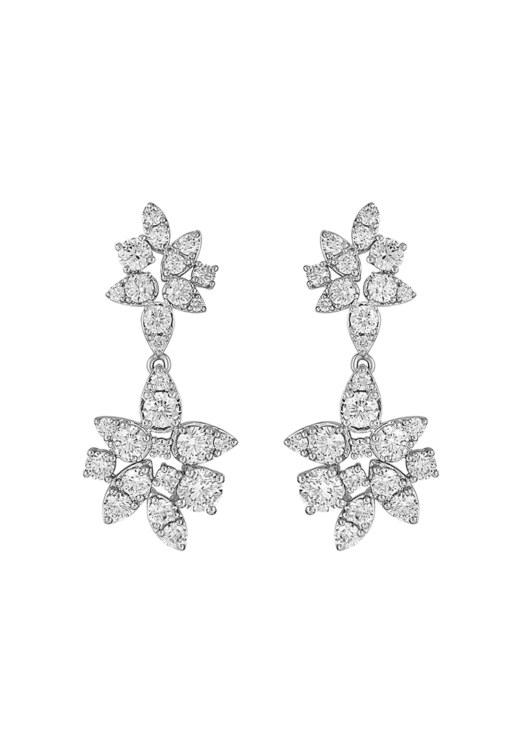 TOMEI LL Diamond Earrings, White Gold 750