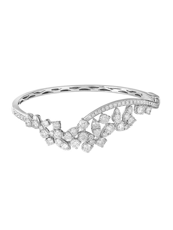 TOMEI LL Diamond Bangle, White Gold 750