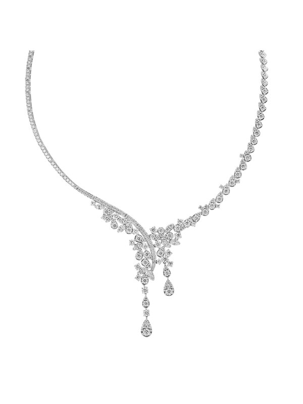 TOMEI LL Diamond Necklace, White Gold 750