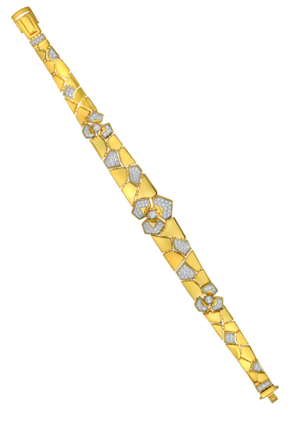 TOMEI Diamond Cut Collection Bracelet, Yellow Gold 916