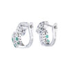 TOMEI Emerald & Sapphire Collection Earrings, White Gold 750