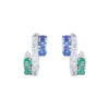 TOMEI Emerald & Sapphire Collection Earrings, White Gold 750