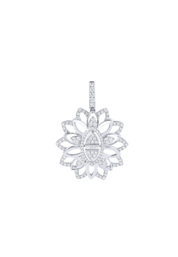 TOMEI Diamond Pendant, White Gold 750