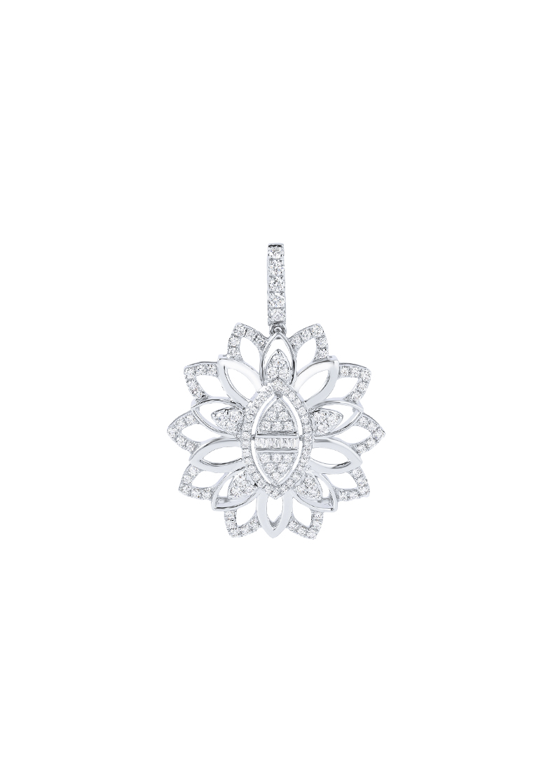 TOMEI Diamond Pendant, White Gold 750