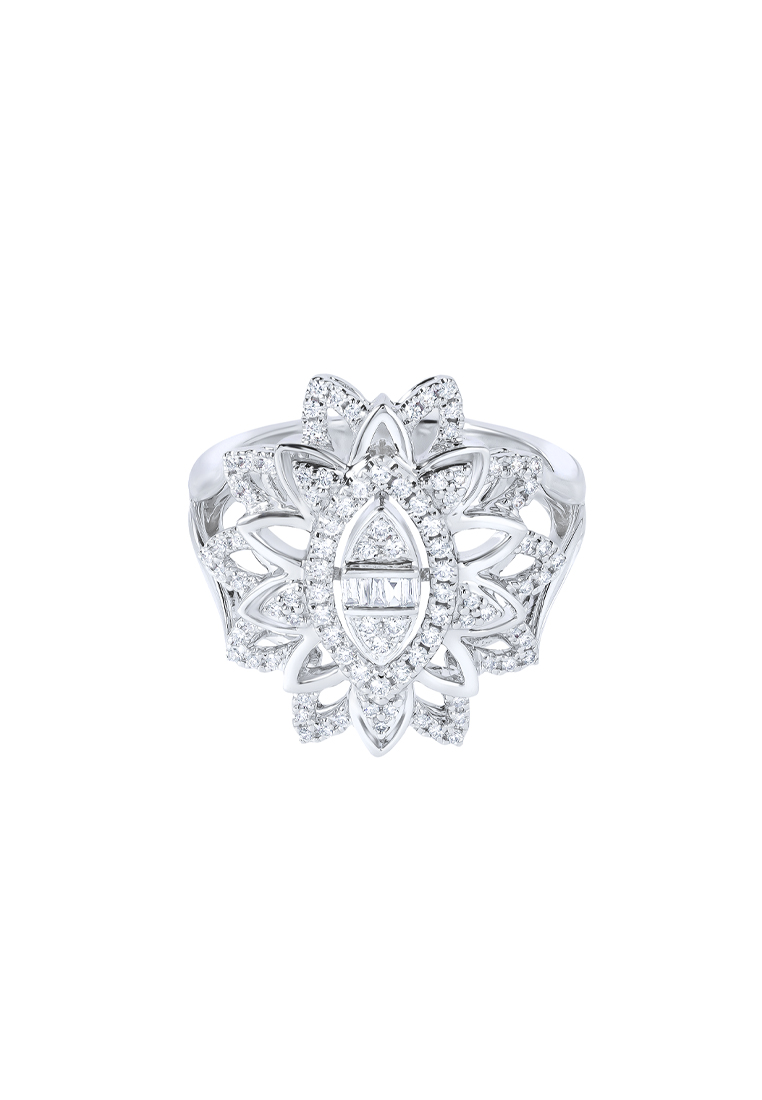 TOMEI Diamond Ring, White Gold 750