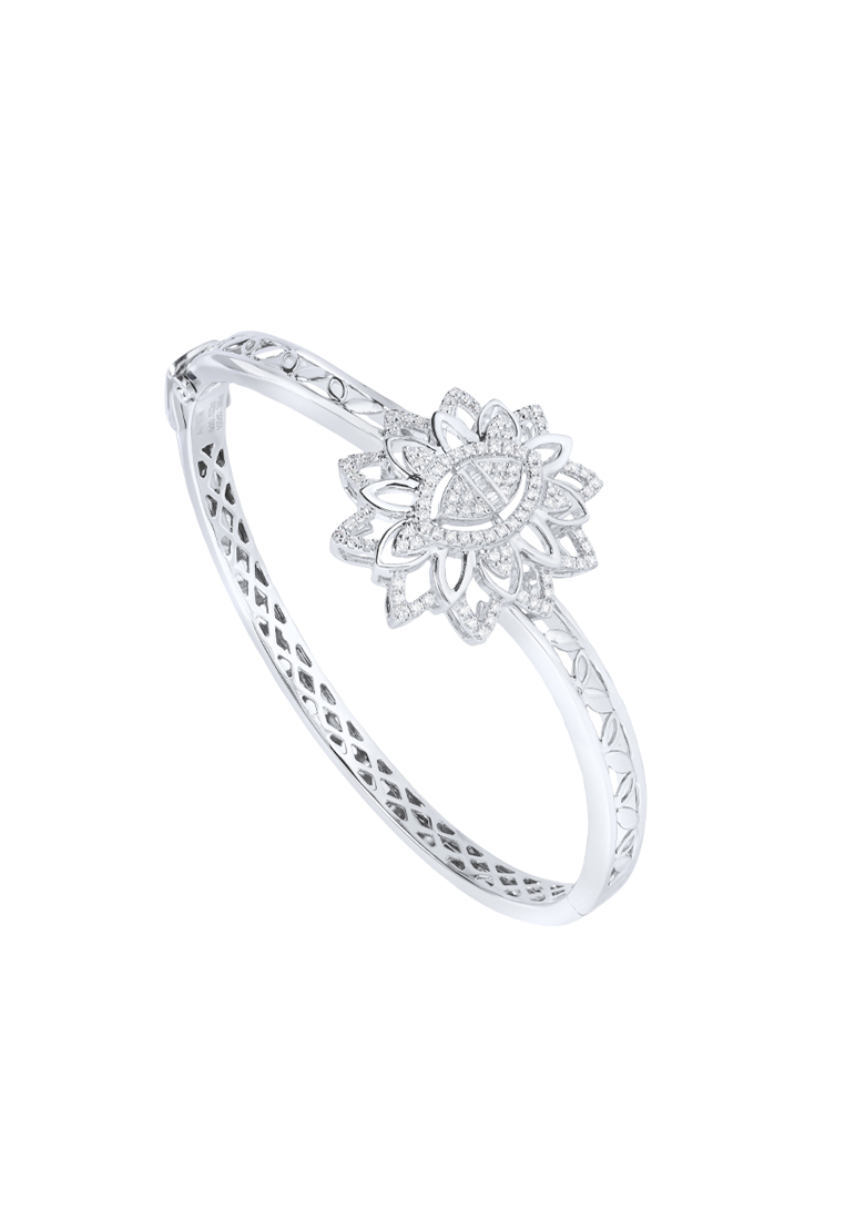 TOMEI Diamond Bangle, White Gold 750