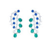 TOMEI Emerald & Sapphire Collection Earrings, White Gold 750