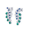 TOMEI Emerald & Sapphire Collection Earrings, White Gold 750