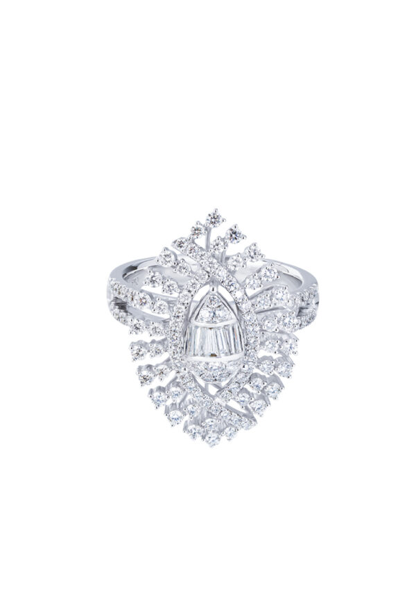 TOMEI Diamond Ring, White Gold 750