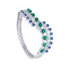 TOMEI Emerald & Sapphire Collection Bangle, White Gold 750