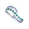 TOMEI Emerald & Sapphire Collection Bangle, White Gold 750