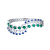 TOMEI Emerald & Sapphire Collection Bangle, White Gold 750
