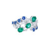 TOMEI Emerald & Sapphire Collection Ring, White Gold 750