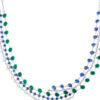 TOMEI Emerald & Sapphire Collection Necklace, White Gold 750