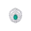 TOMEI Green Onyx Diamond Ring, White Gold 750