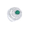 TOMEI Green Onyx Diamond Ring, White Gold 750
