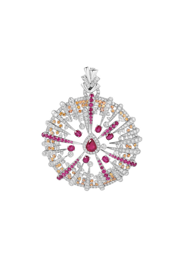 TOMEI LL Royal Ruby Pendant, White Gold 750