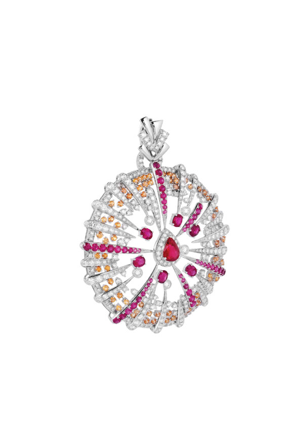 TOMEI LL Royal Ruby Pendant, White Gold 750
