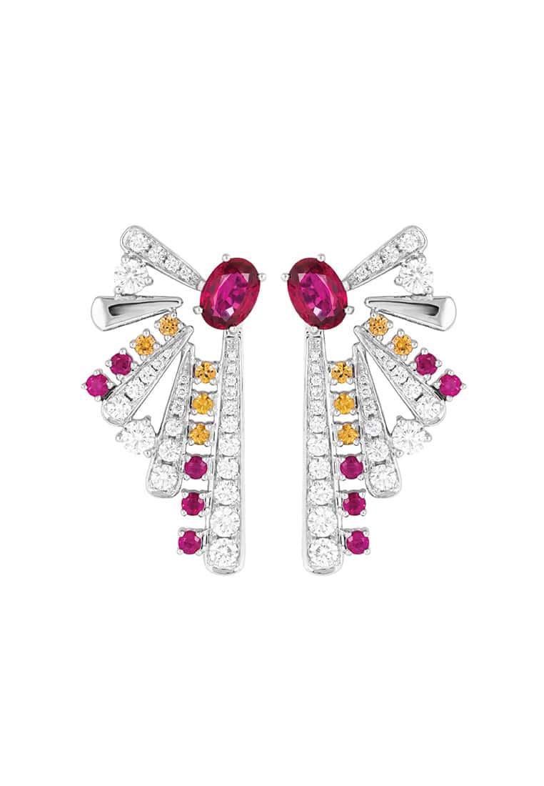 TOMEI LL Royal Ruby Earrings, White Gold 750