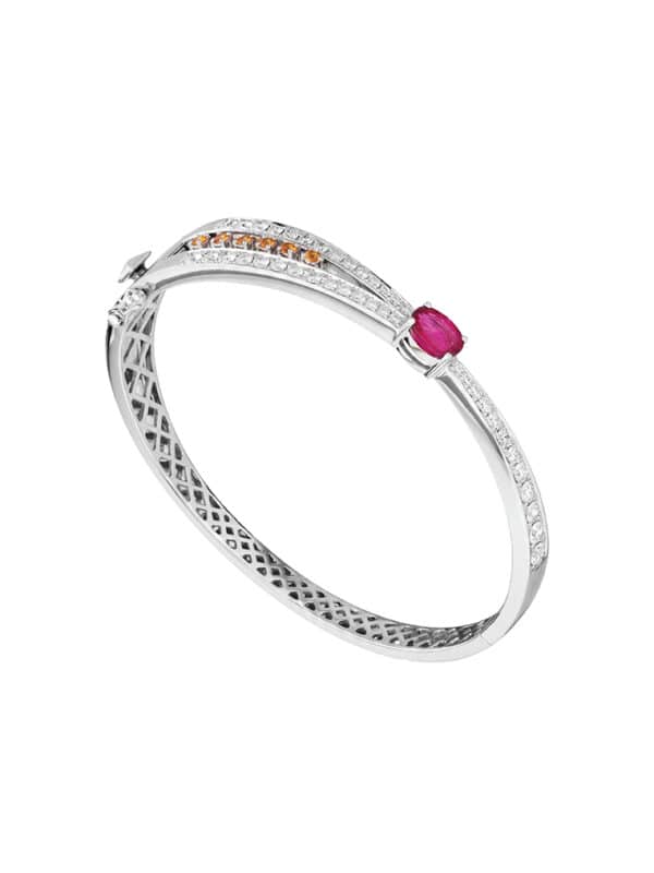 WBG-1100x762px TOMEI LL Royal Ruby Bangle, White Gold 750